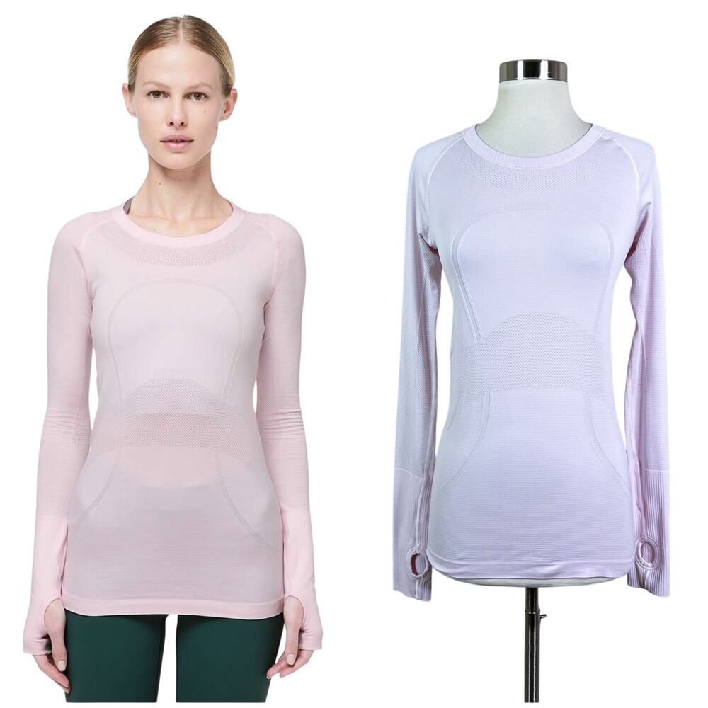Lululemon | Swiftly Tech Light Baby Pink Long Sleeve Thumbhole Workout Top 6